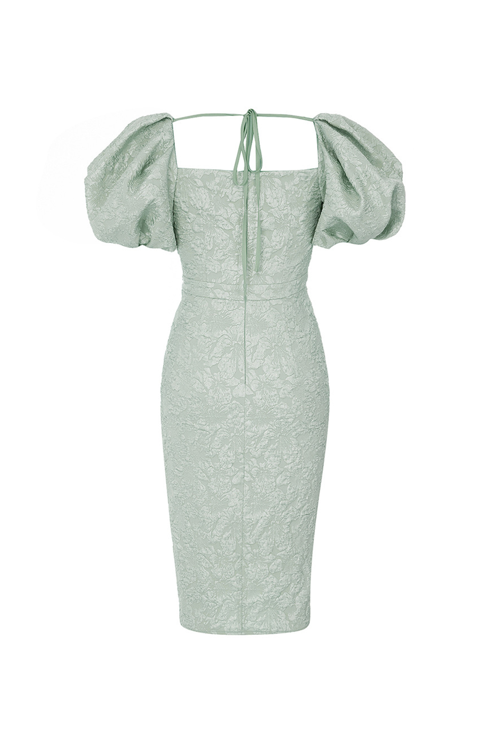 Captivating Bubble Sleeve Cocktail Party Dress with Side Slit 