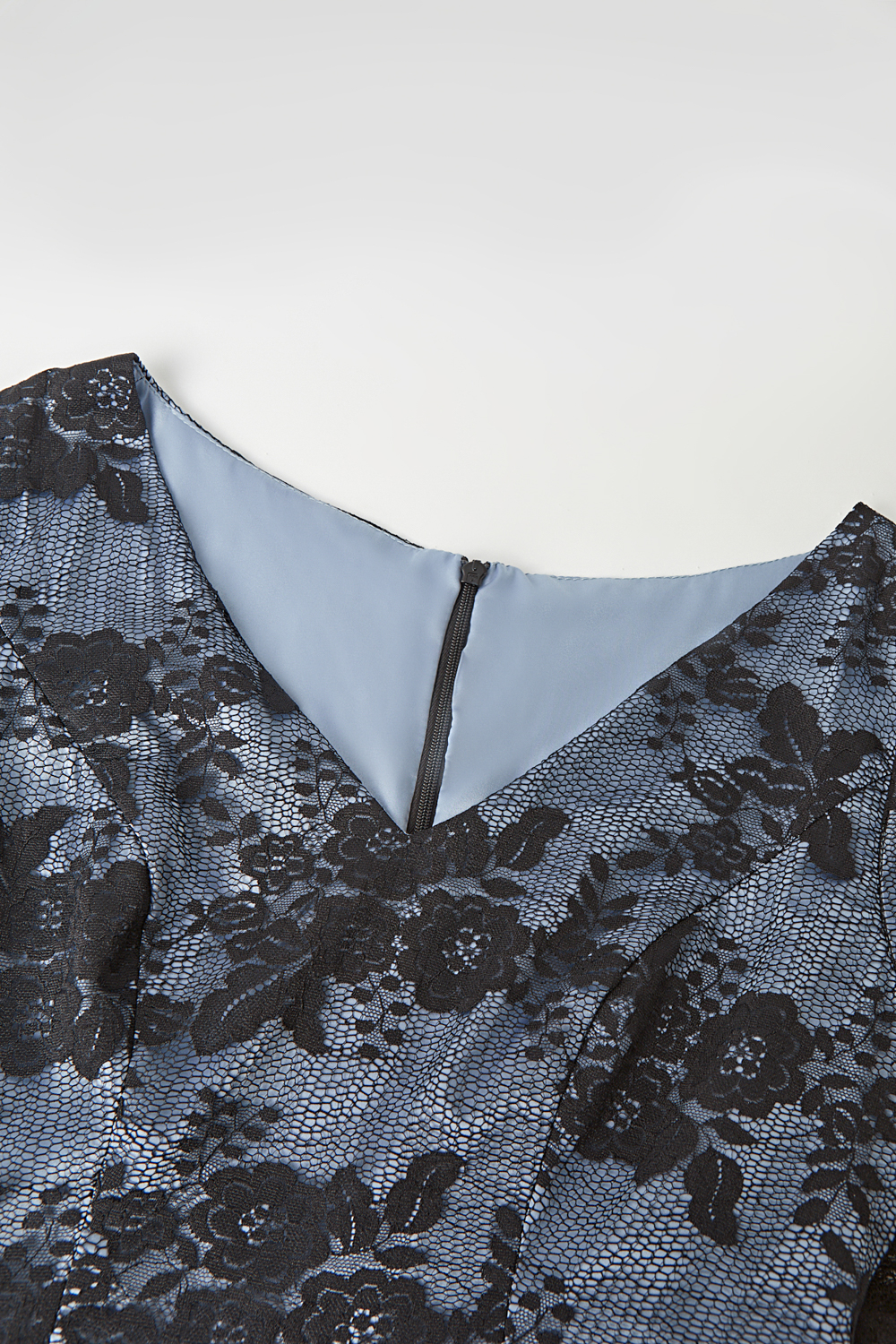 Elegance V-Neck Lace Applique Sheath Midi Tea Cocktail Dress