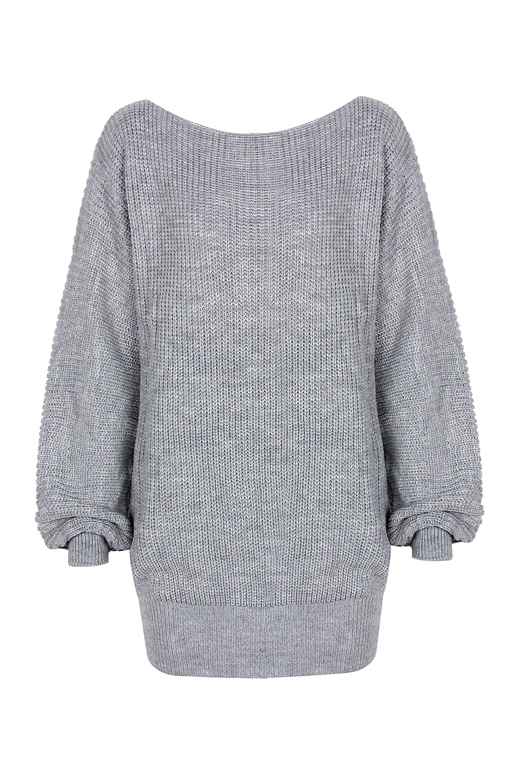 2024 Autumn/Winter Casual Loose Knit Sweater Dress with Off-Shoulder Design