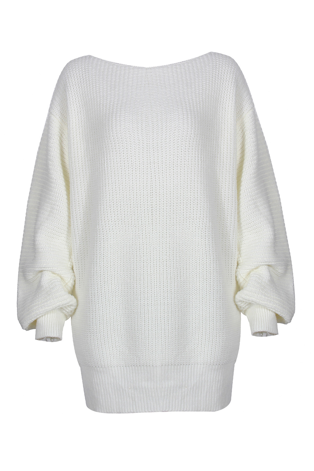2024 Autumn/Winter Casual Loose Knit Sweater Dress with Off-Shoulder Design