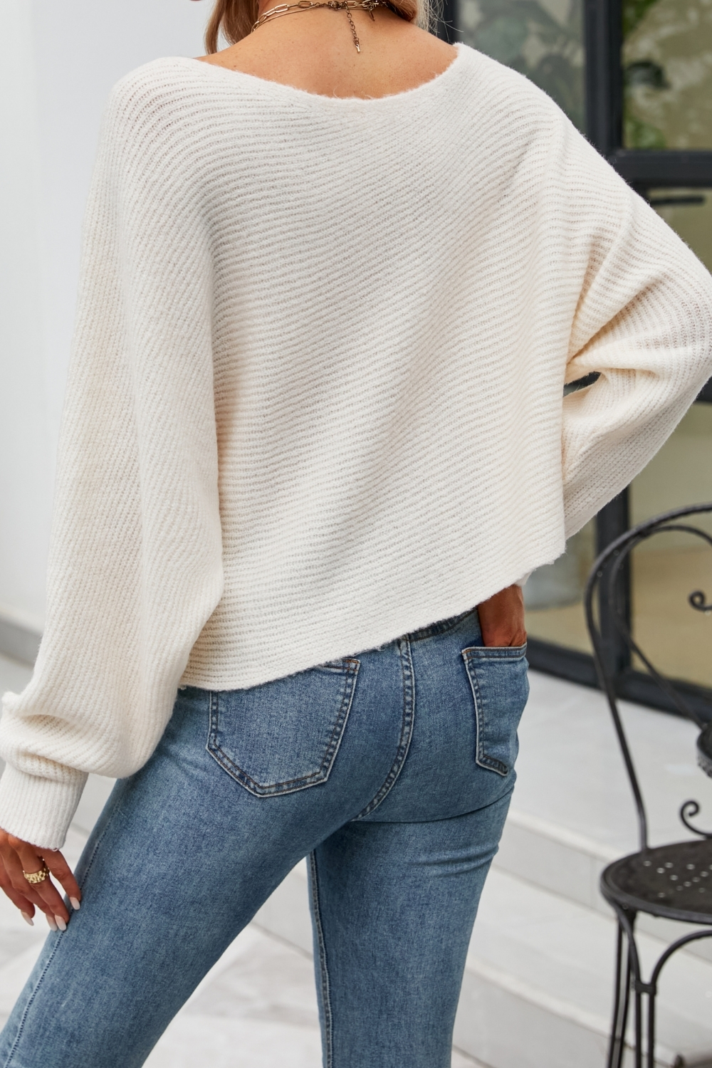 Sexy Off-Shoulder Knit Top - Autumn/Winter Batwing Sleeve Sweater