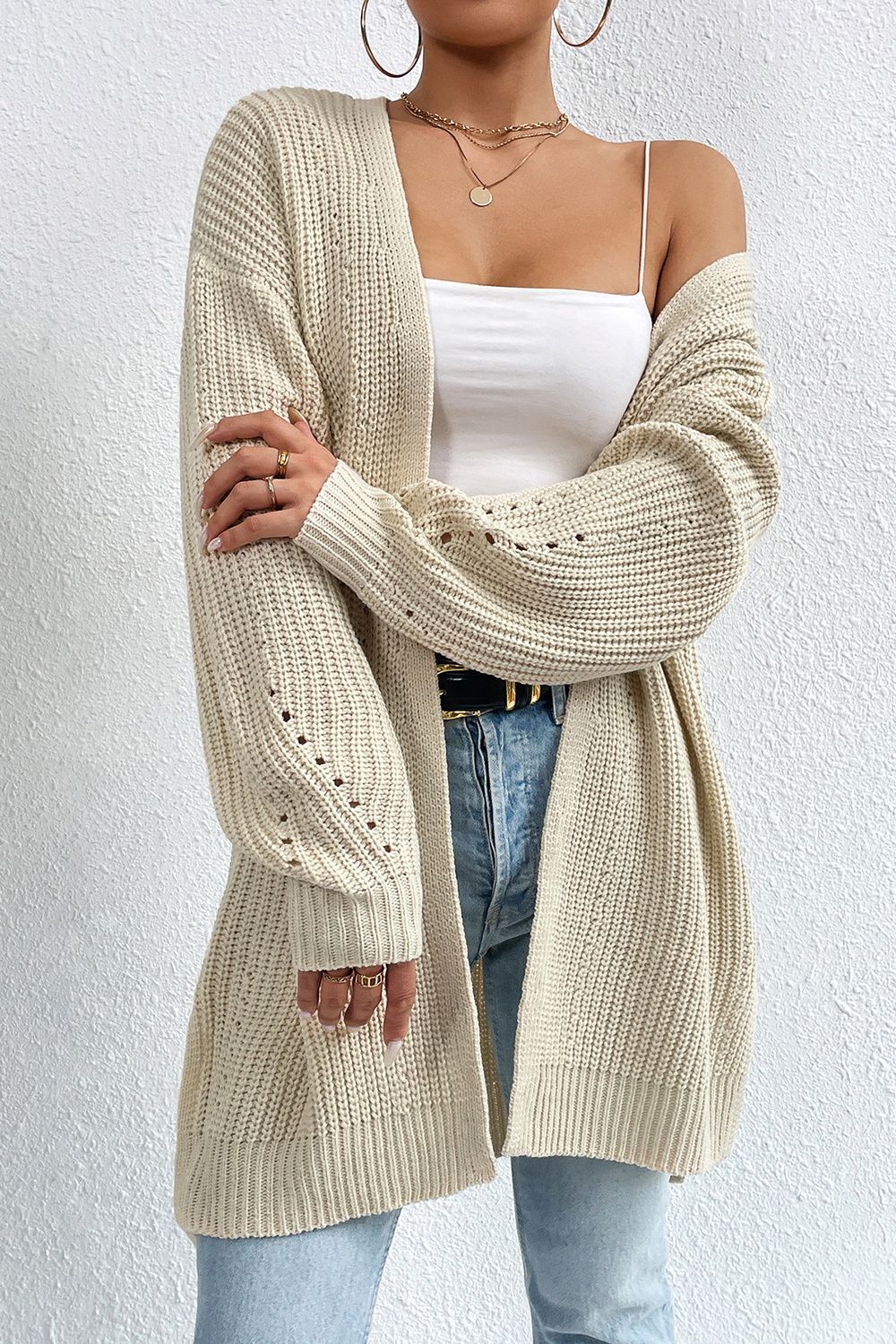 Long-Sleeve Comfortable Casual V-Neck Sweater Cardigan