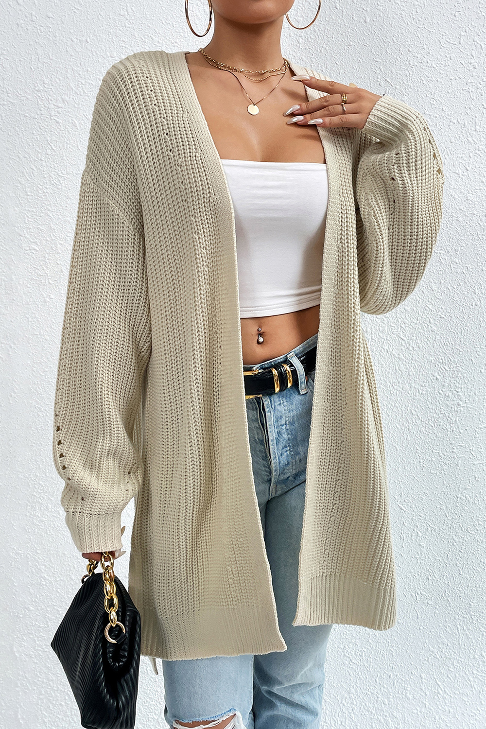 Long-Sleeve Comfortable Casual V-Neck Sweater Cardigan