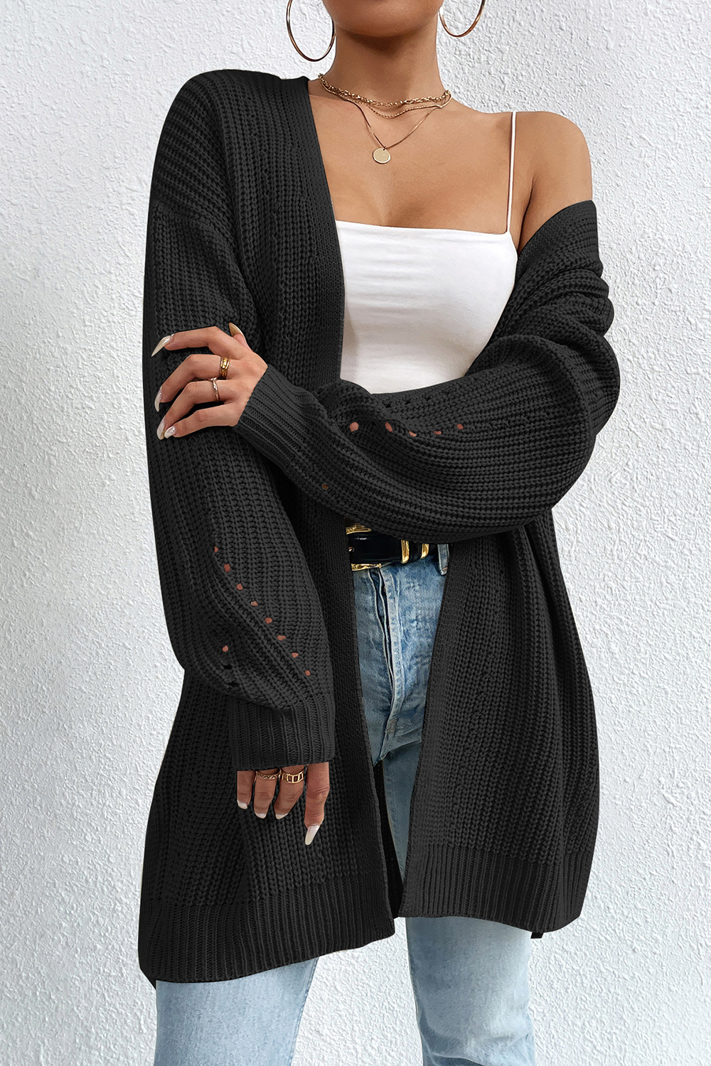 Long-Sleeve Comfortable Casual V-Neck Sweater Cardigan