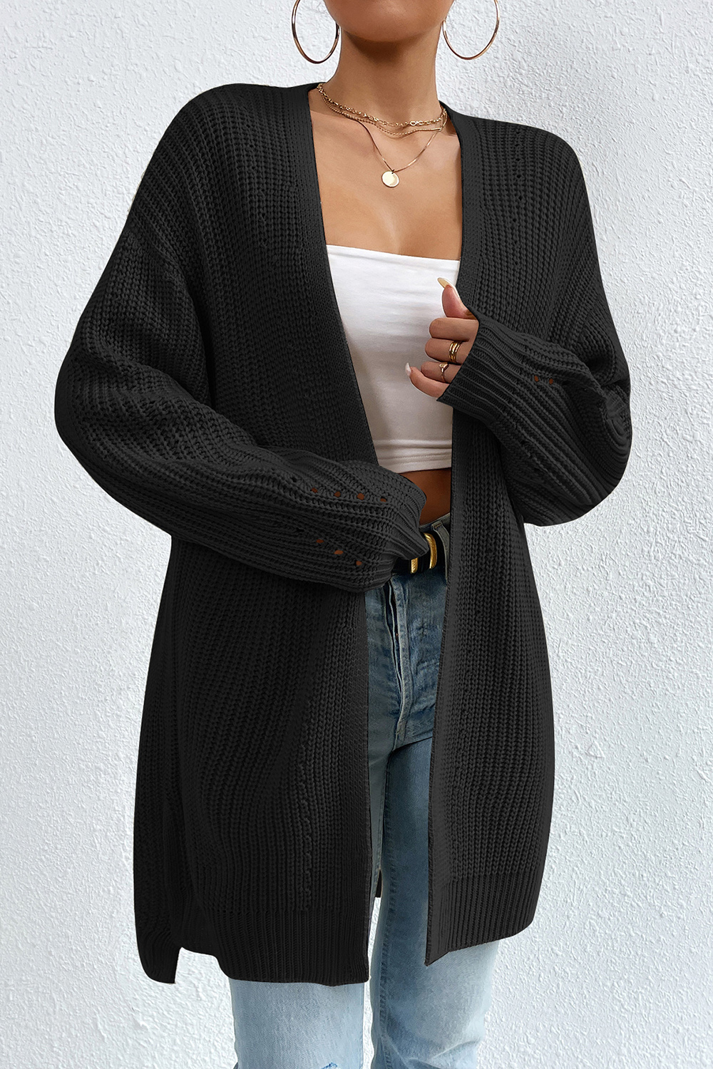 Long-Sleeve Comfortable Casual V-Neck Sweater Cardigan
