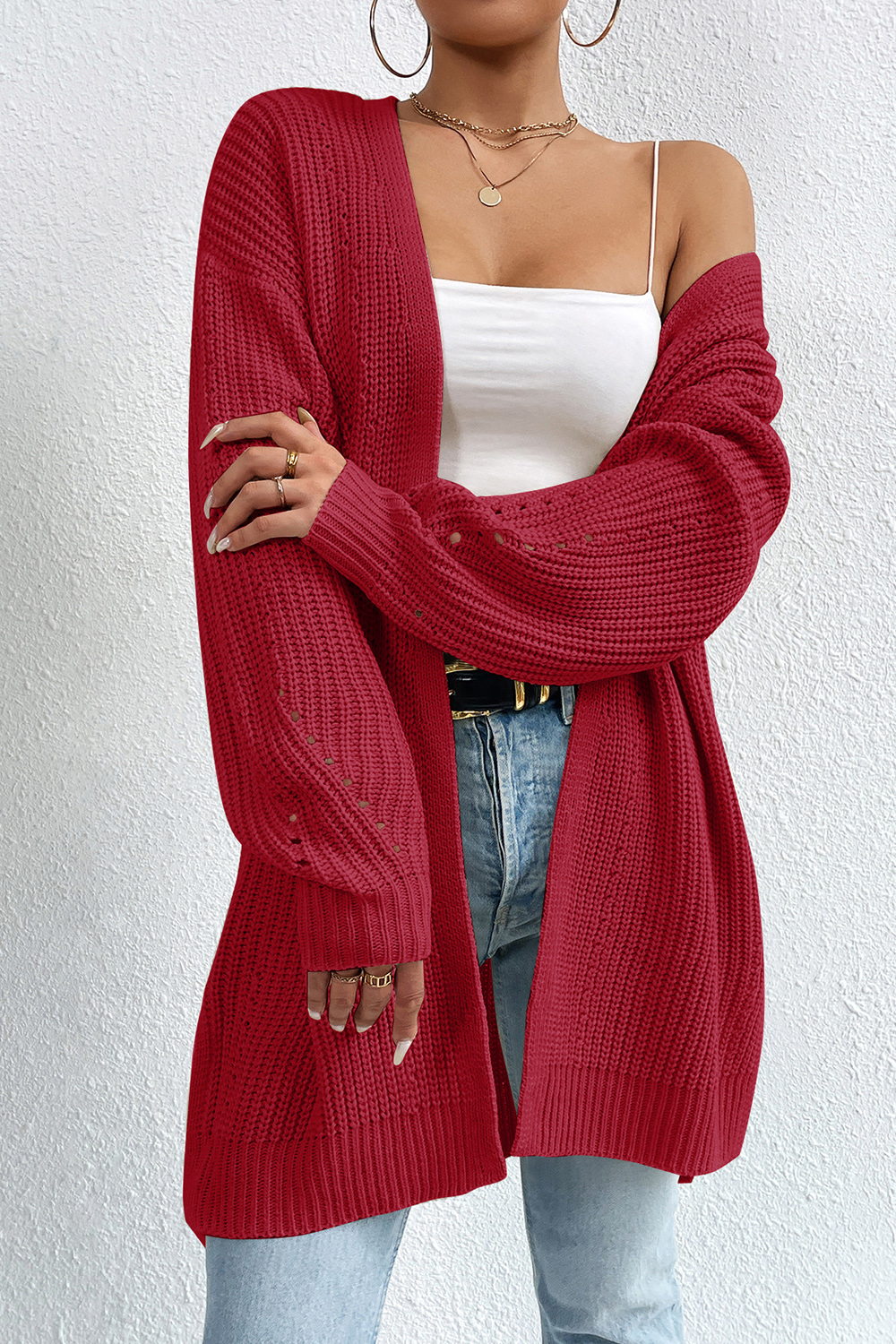 Long-Sleeve Comfortable Casual V-Neck Sweater Cardigan