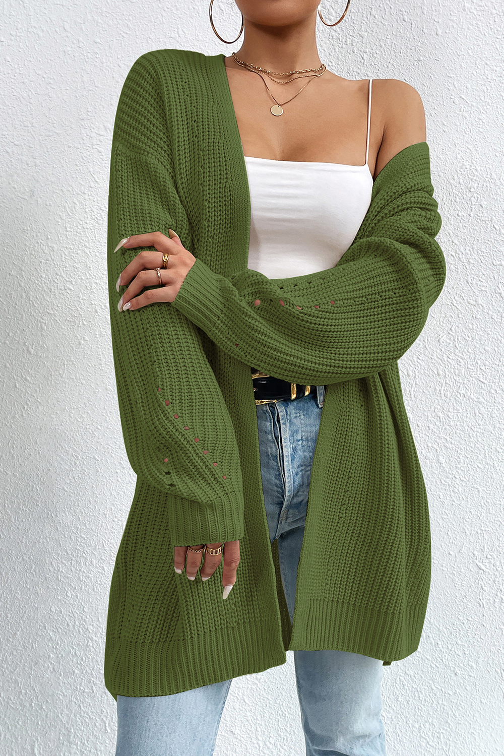 Long-Sleeve Comfortable Casual V-Neck Sweater Cardigan