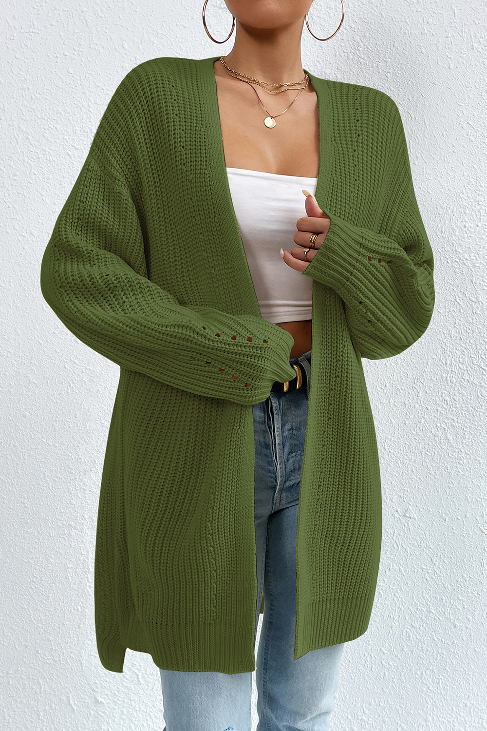 Long-Sleeve Comfortable Casual V-Neck Sweater Cardigan