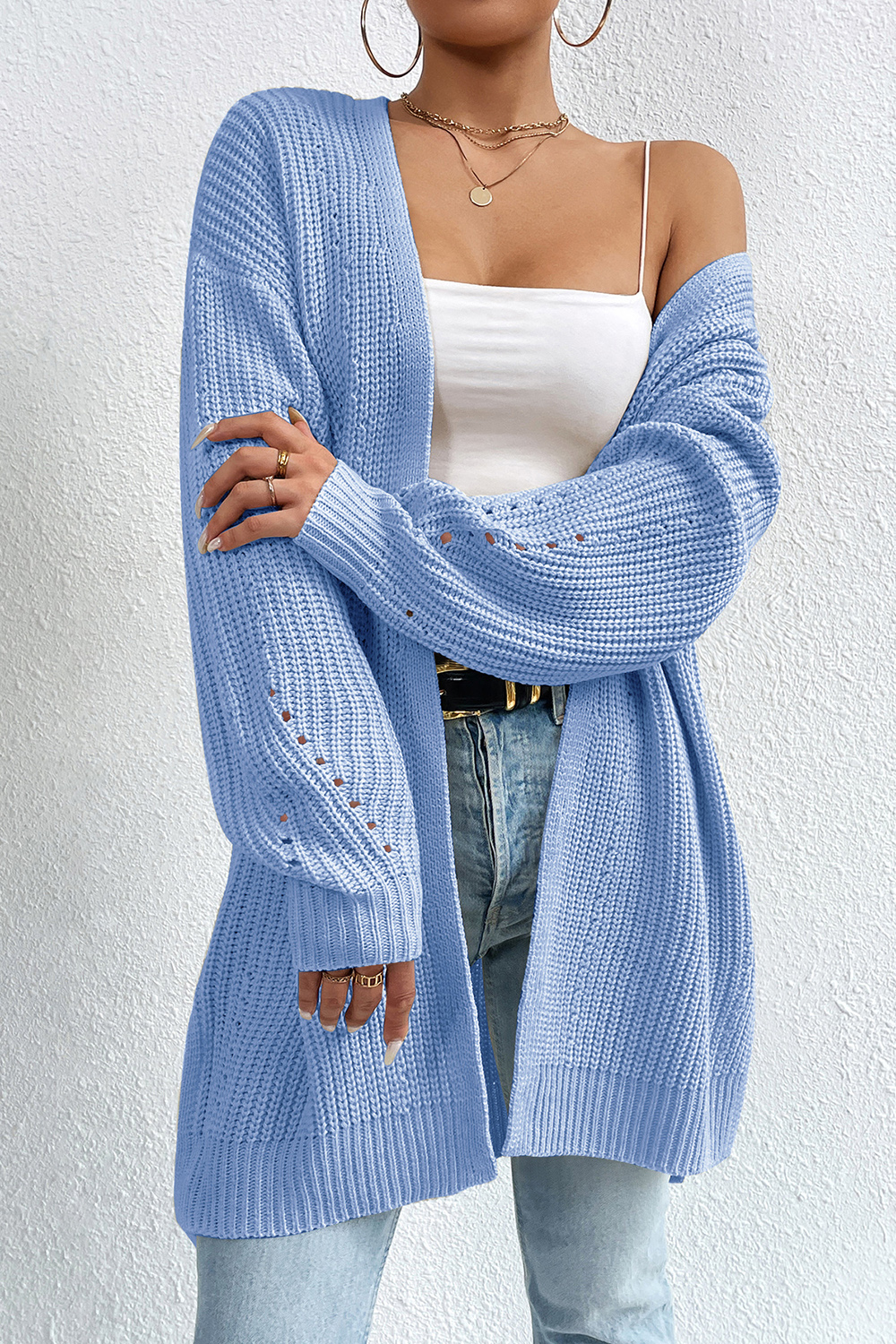 Long-Sleeve Comfortable Casual V-Neck Sweater Cardigan
