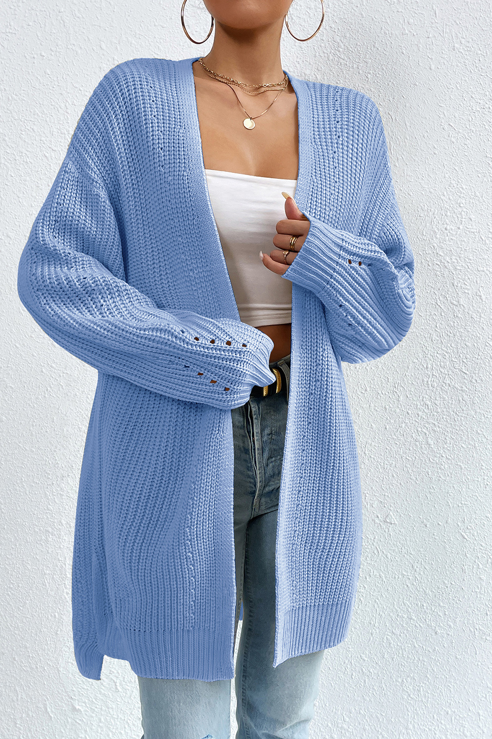 Long-Sleeve Comfortable Casual V-Neck Sweater Cardigan