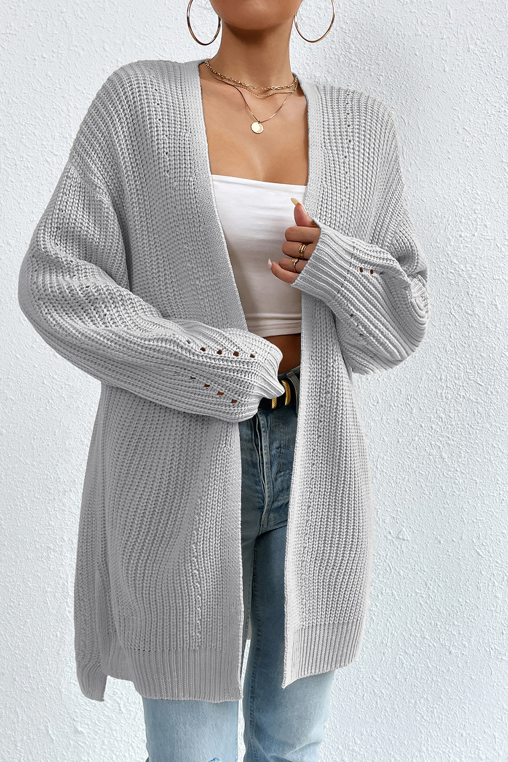 Long-Sleeve Comfortable Casual V-Neck Sweater Cardigan