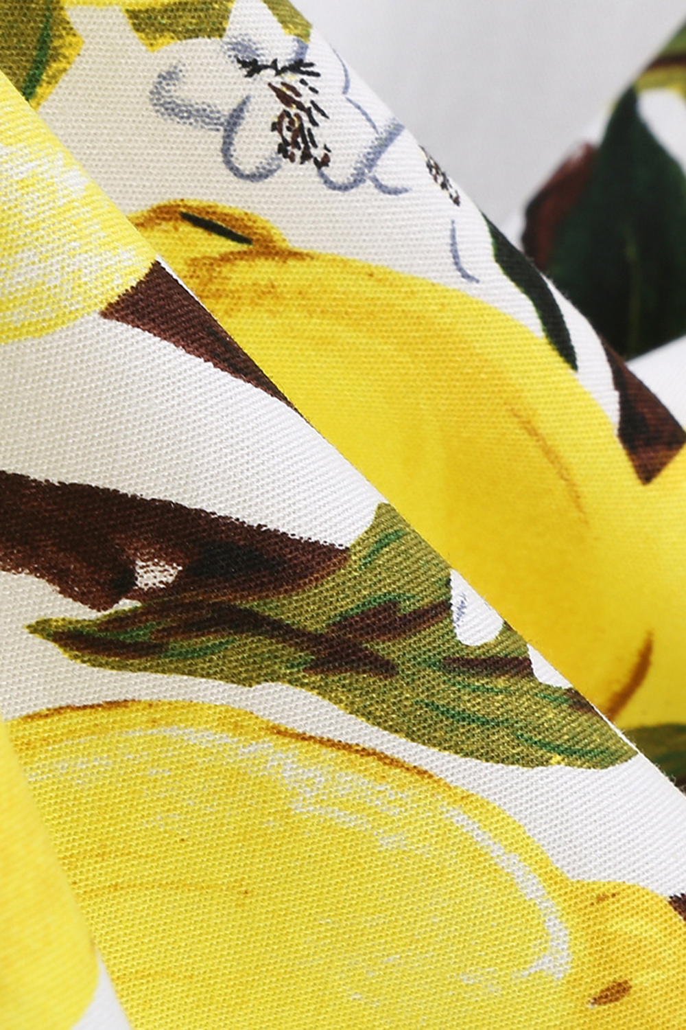 Elegant High-Waisted A-Line Blue Floral Vintage Dress