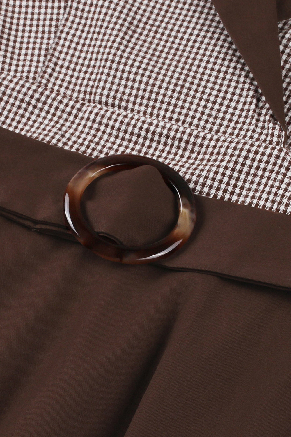 Modest Vintage Black Grid A-Line Swing Dress with Belt