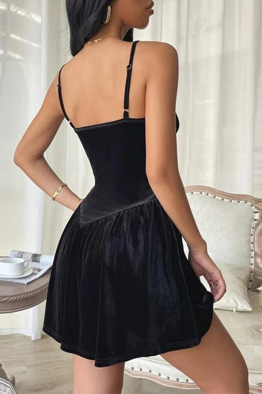 Sexy Elegant Velvet Sweetheart Neck Black Bodycon Homecoming Dress