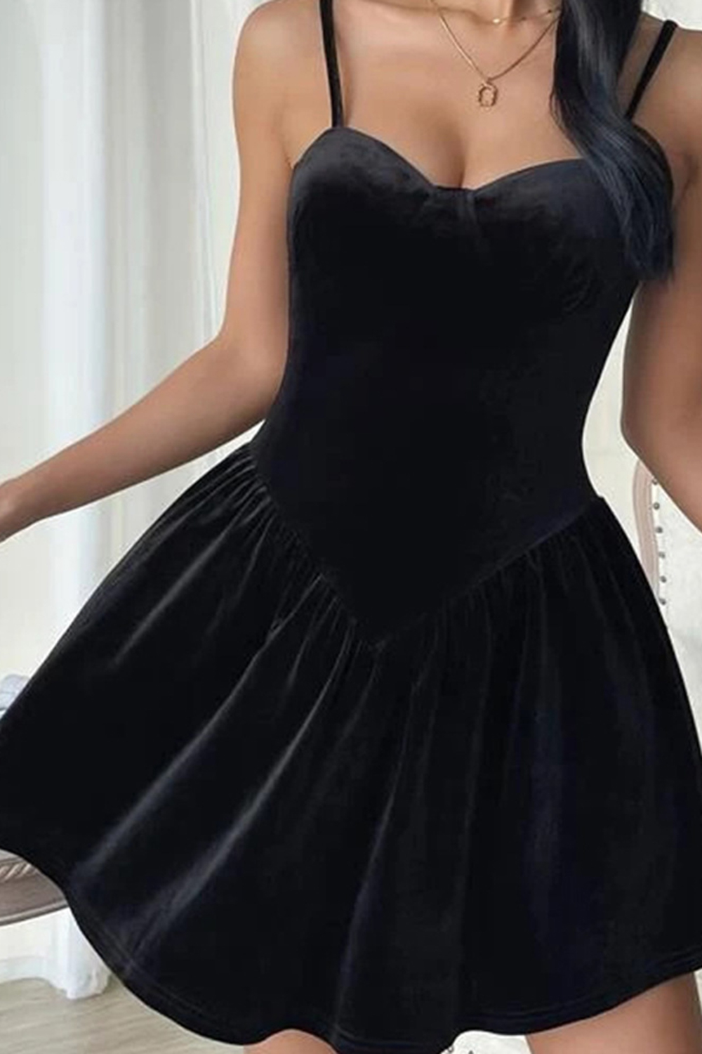 Sexy Elegant Velvet Sweetheart Neck Black Bodycon Homecoming Dress