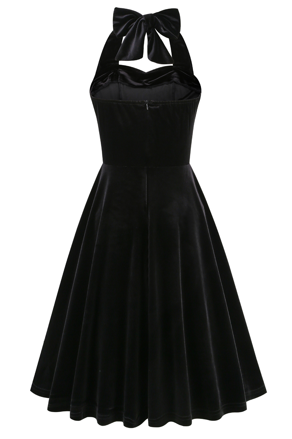 Elegant 1950s Vintage A-Line Velvet Cocktail Party Dress