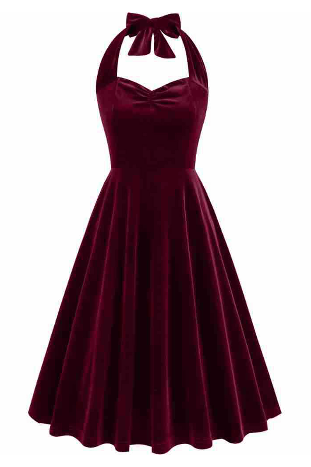 Elegant 1950s Vintage A-Line Velvet Cocktail Party Dress