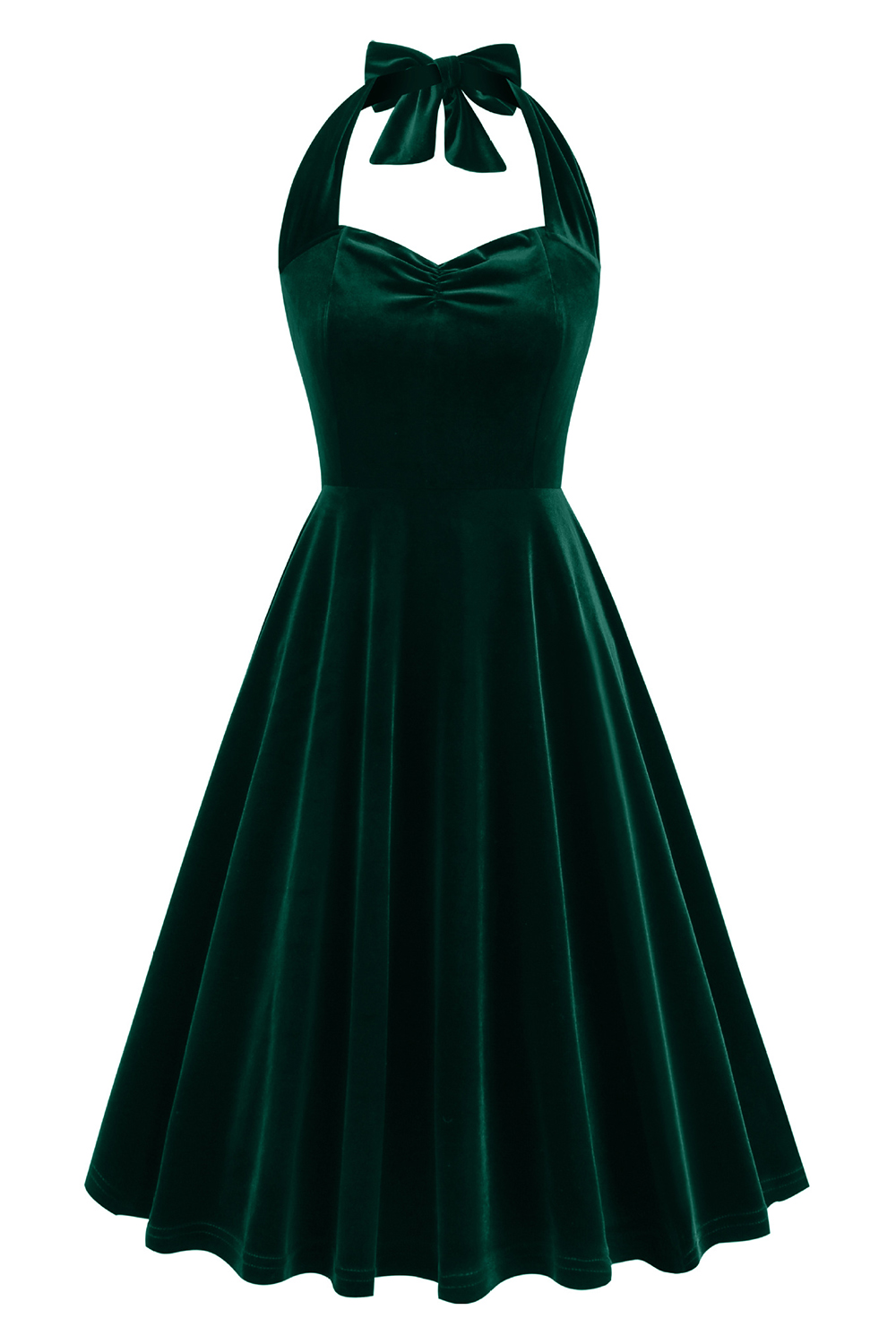 Elegant 1950s Vintage A-Line Velvet Cocktail Party Dress
