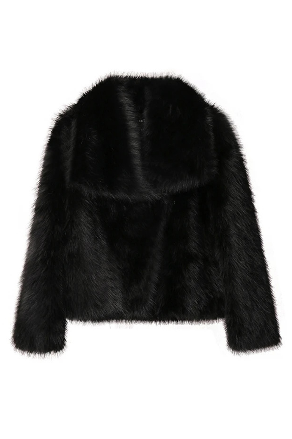 Shawl Lapel Short Fitted Faux Fur