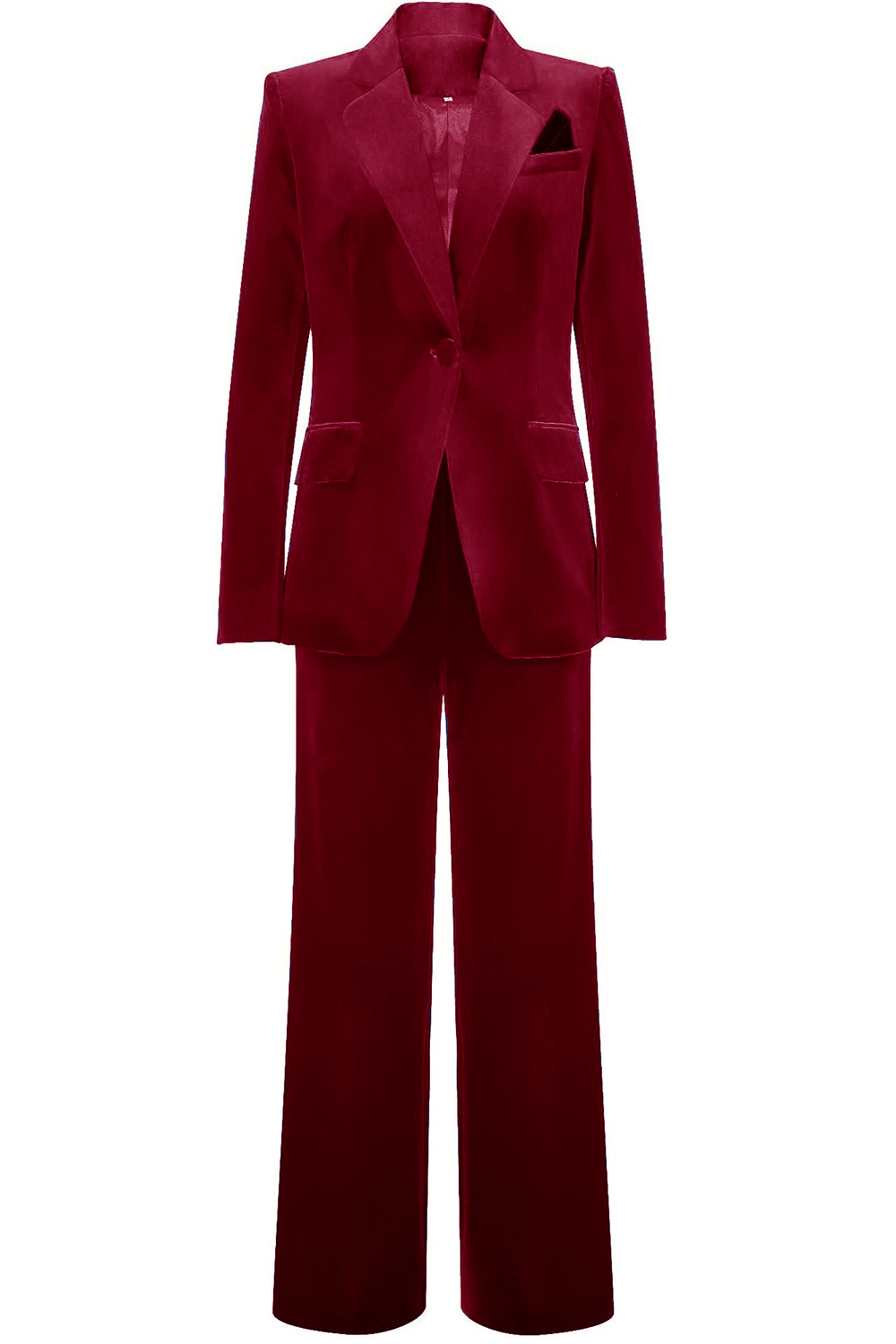 Royal Blue Velvet Single Button Women's Suits