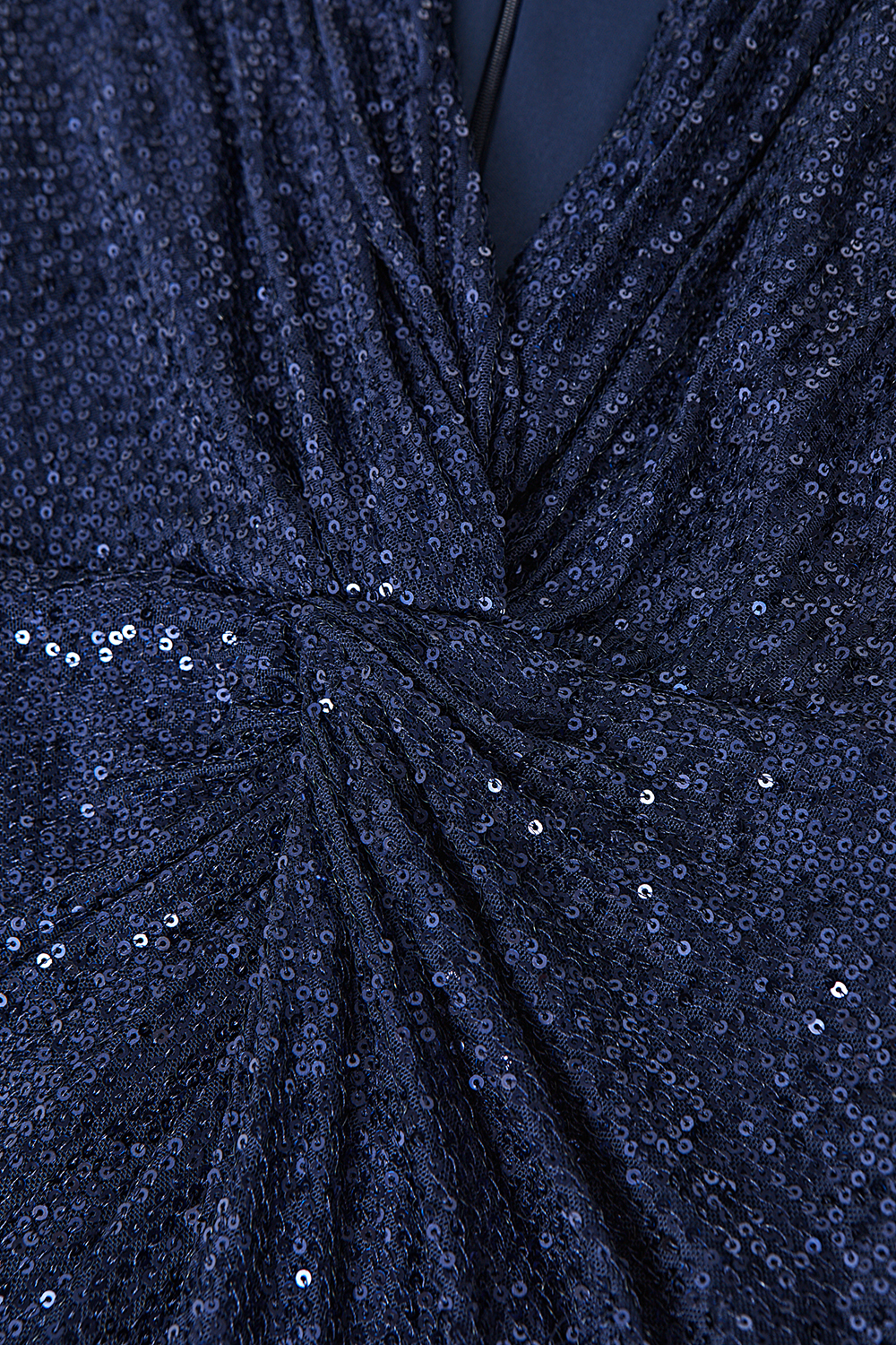 Elegant V-Neck Sleeveless Ruched Sequin Straight Cocktail Gown