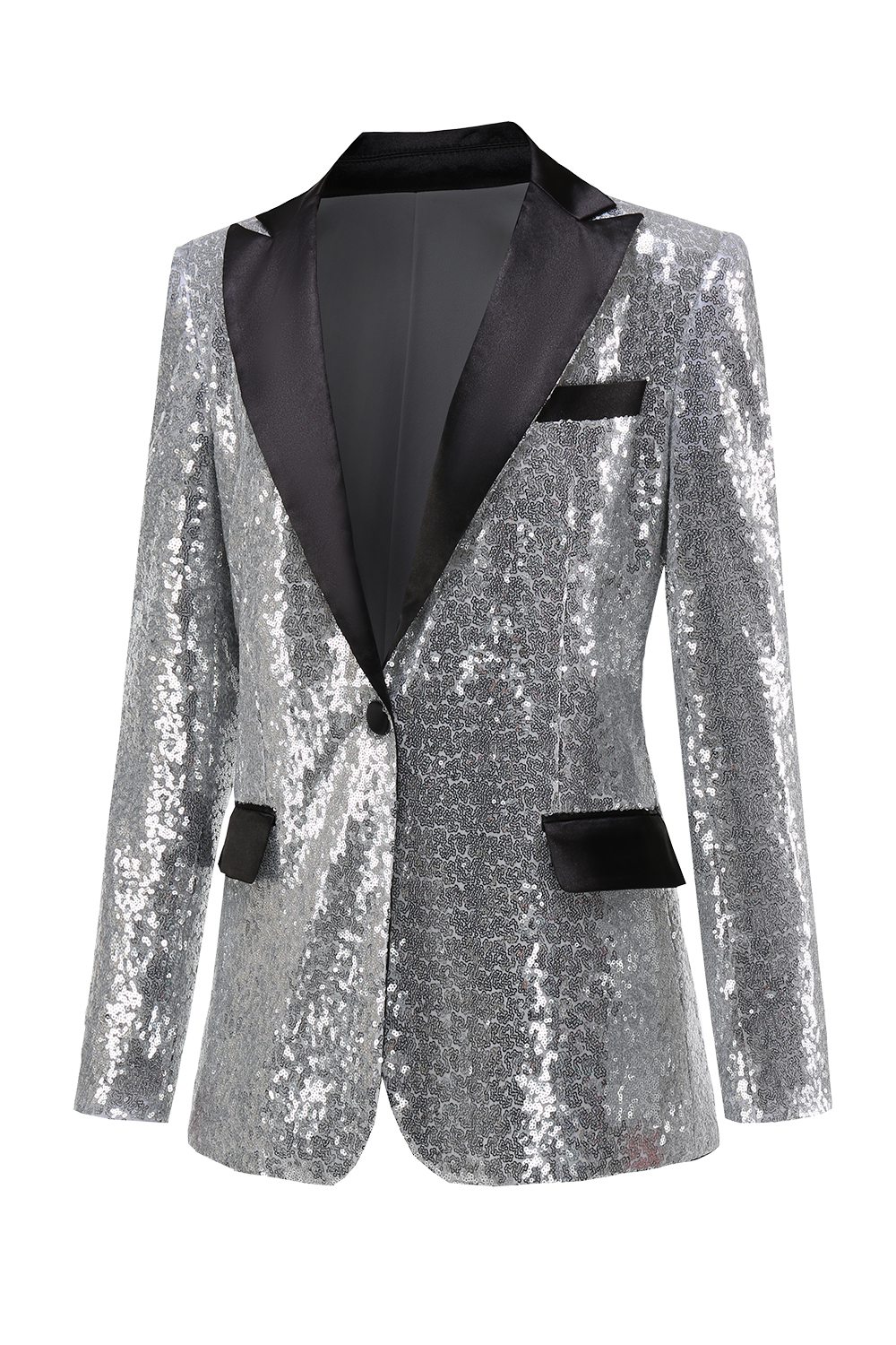 Sequin Women's Blazer with Shiny Lapel
