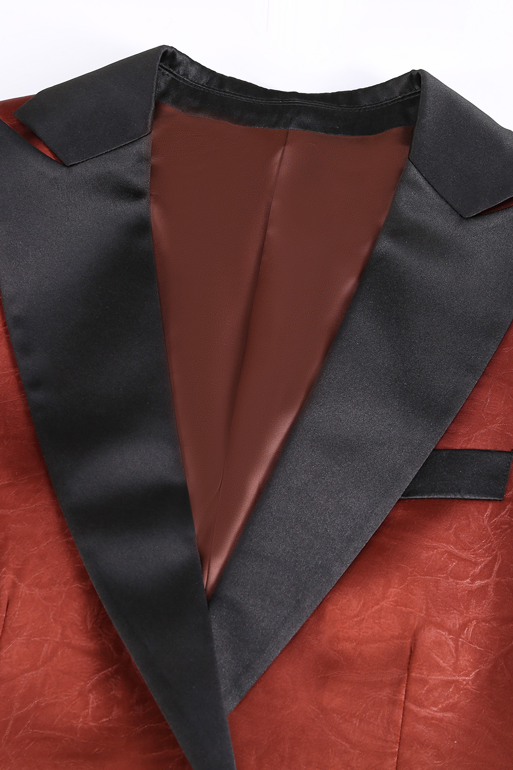 Chic Rust Lapel Long Sleeve Women's Suit for Formal Occasions