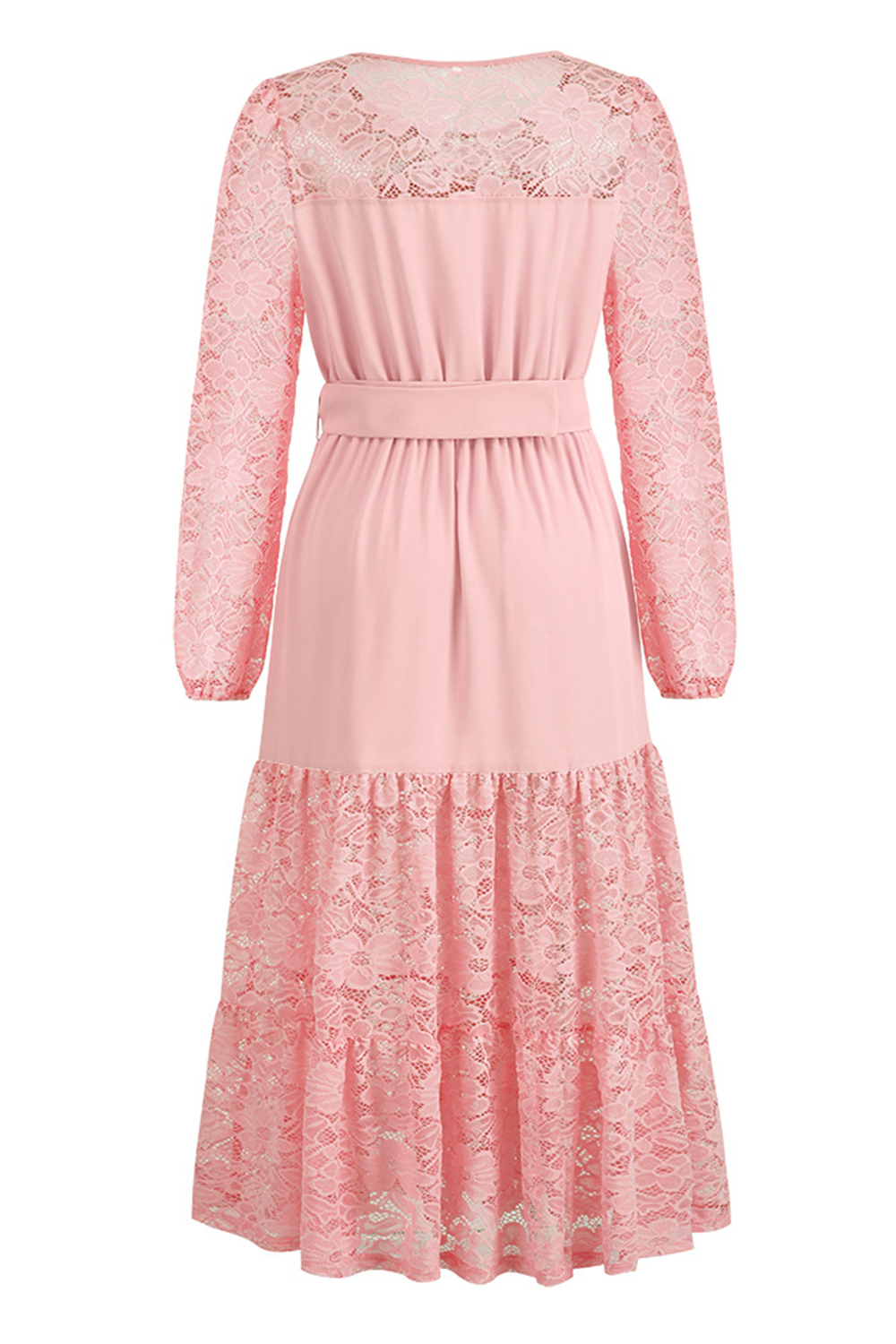 Calf-length Elegant patterned waist cocktail dress