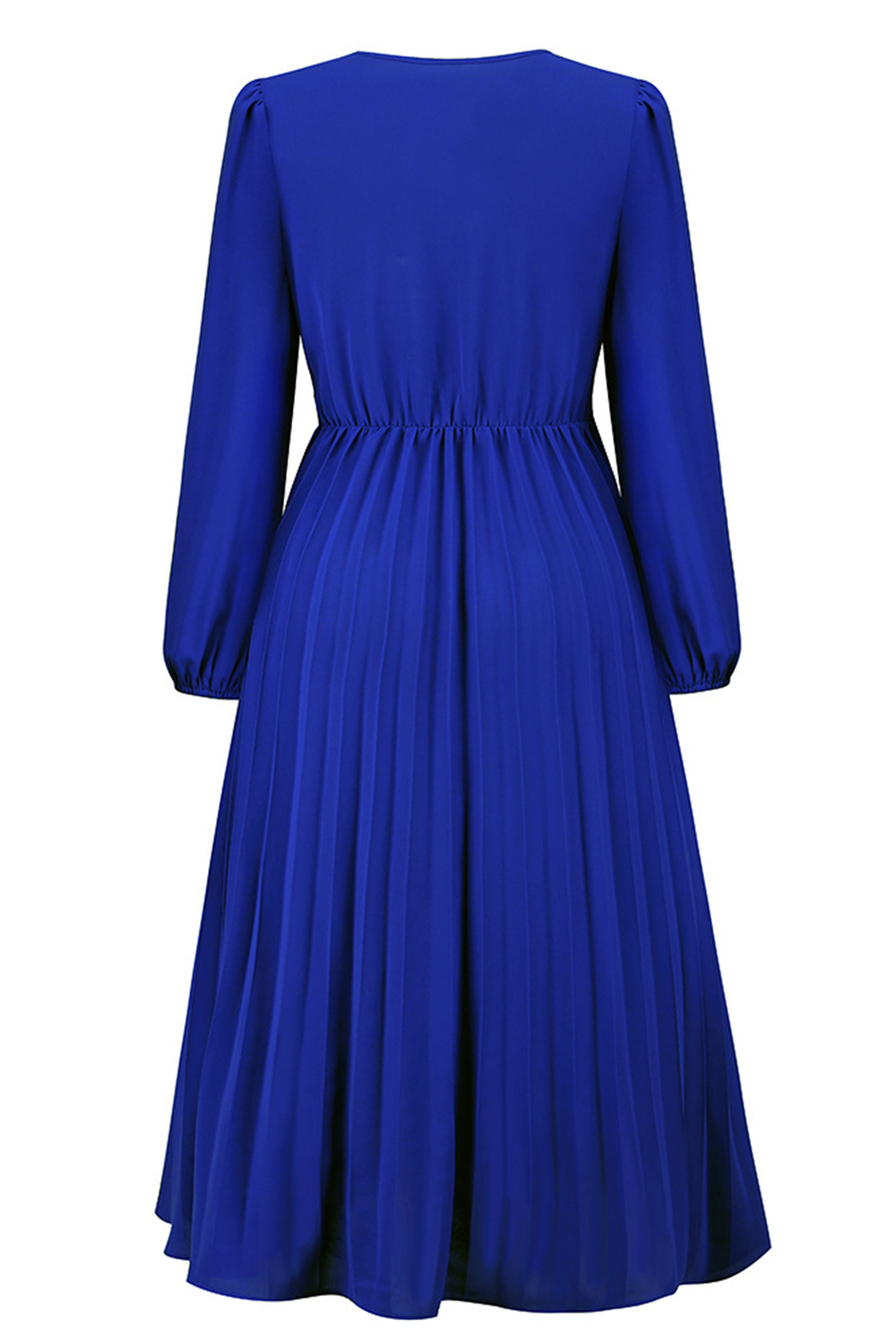 Elegant slim fitA-line Waist V-neck pleated cocktail dress