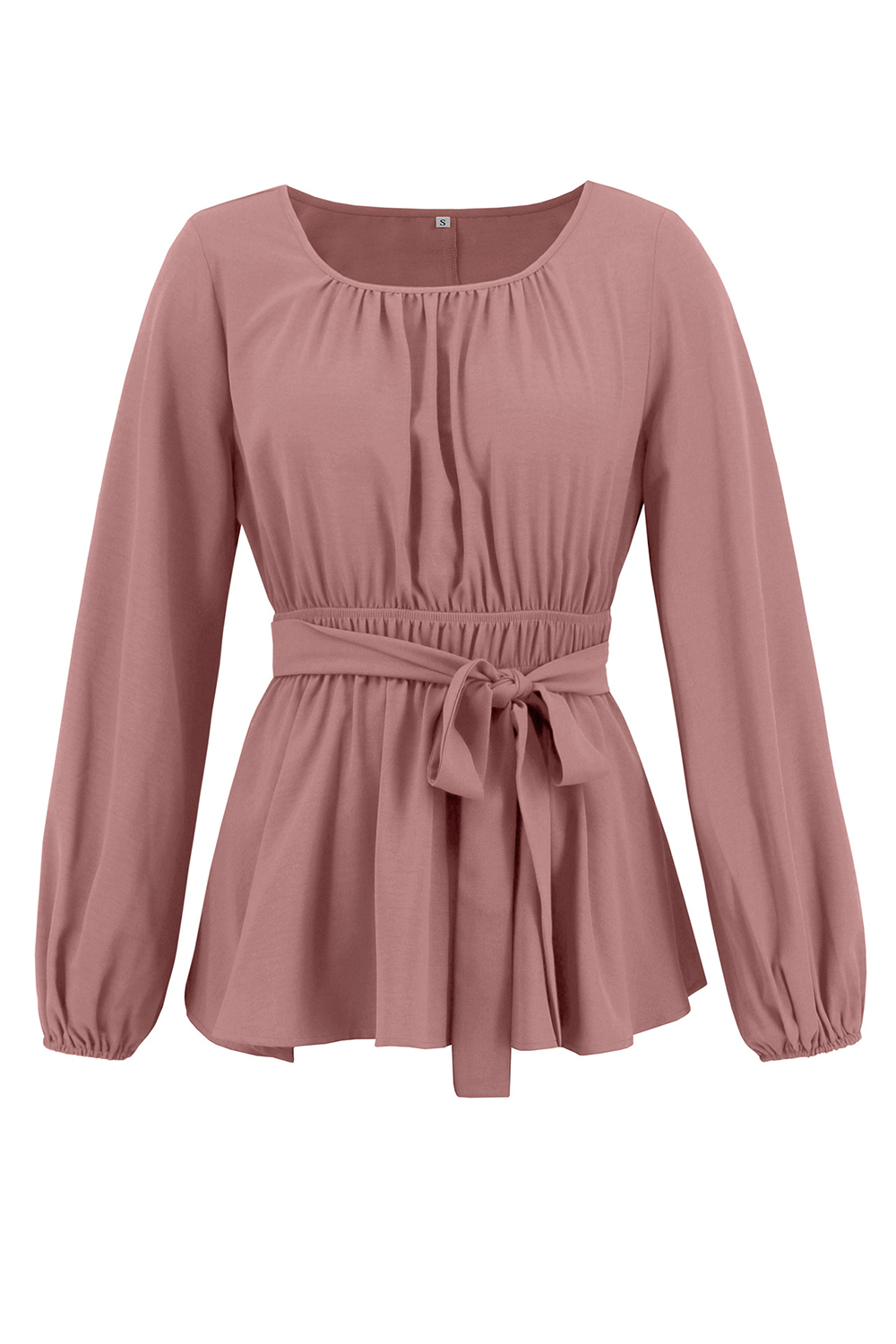 Ruched Split High-Waist Puff Sleeve Long Cocktail Dress