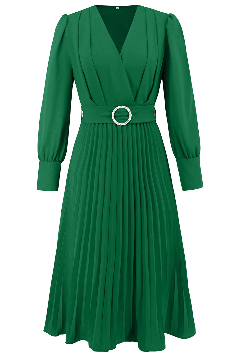 Waist-Cinching Long Sleeve Deep V-Neck Ruched Cocktail Dress
