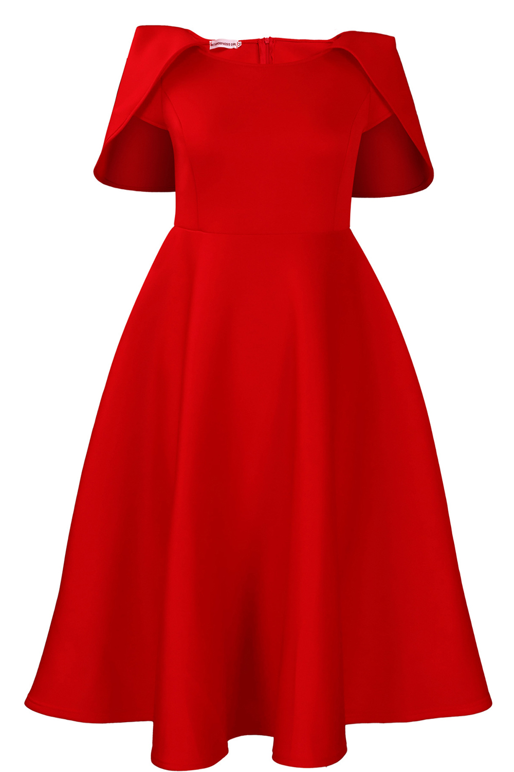 Round Neck Ruched Short Sleeve Knee-Length Cocktail Dress