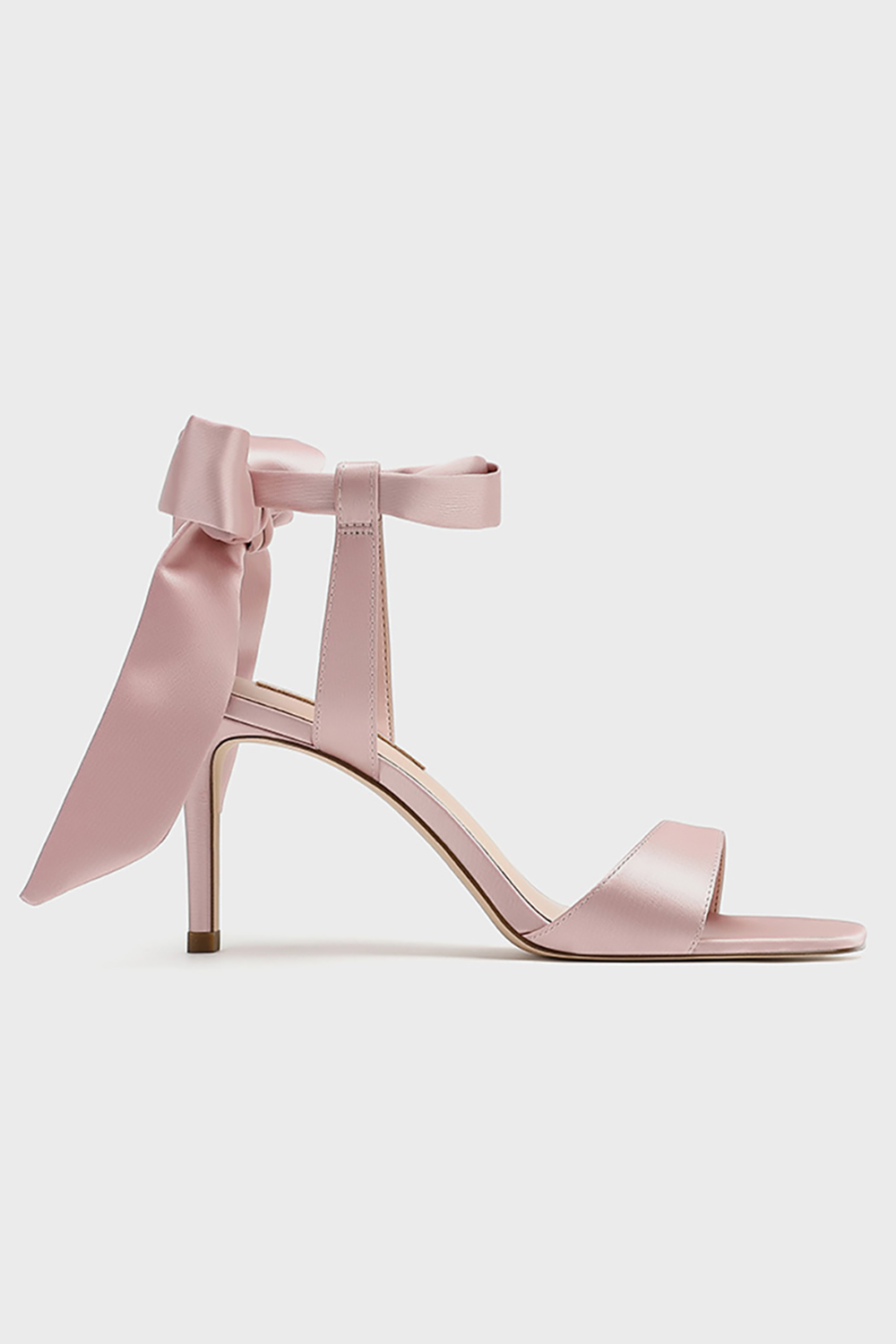 Velvet Sweet Bow Round-Toe Satin Stiletto High Heeled Sandals for Women