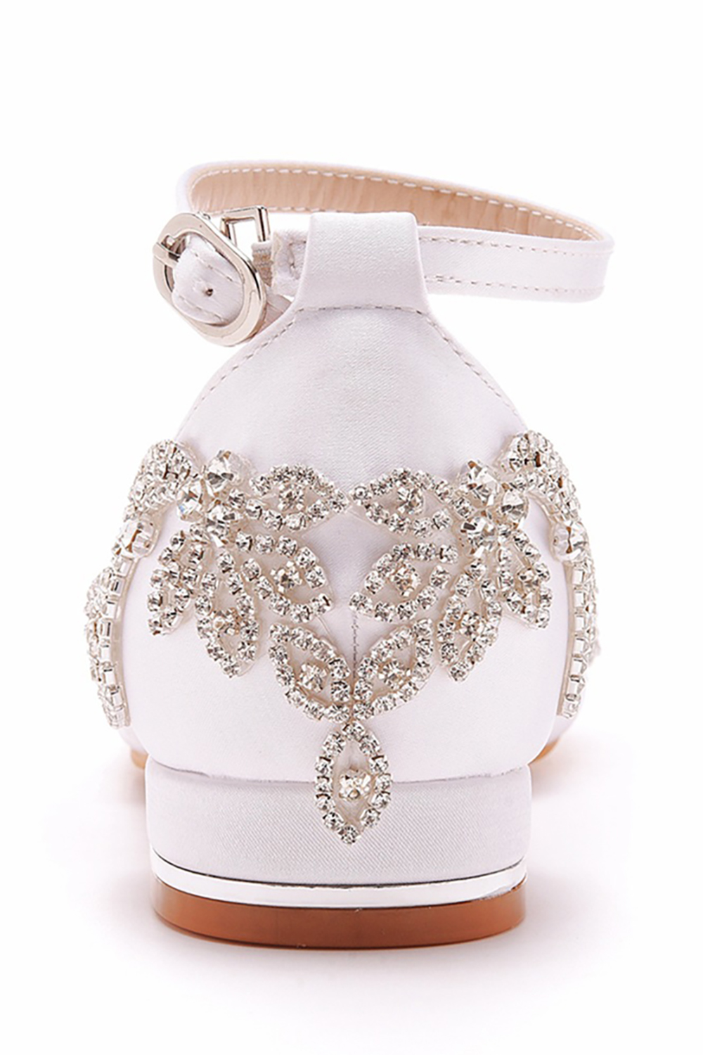 Elegant Rhinestone Buckle Chunky-Heel Short Heeled High Heels for Women