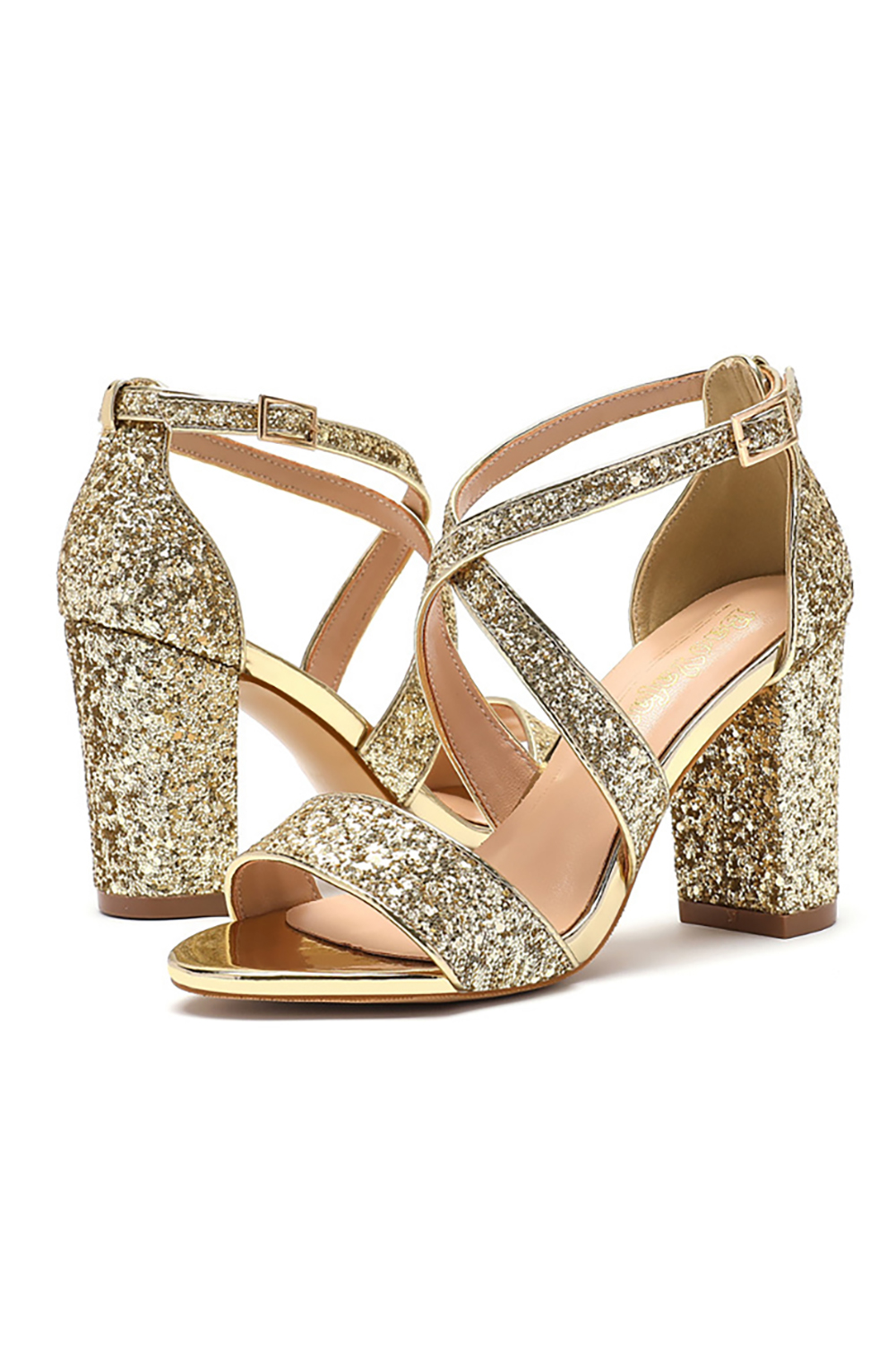 Simple Round-Toe Buckle Chunky-Heeled High Heels for Women