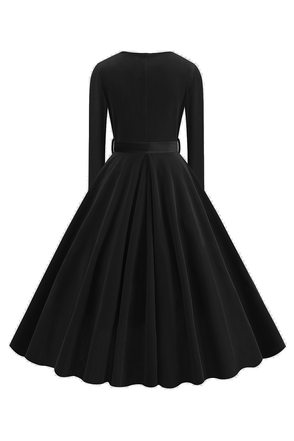 Classic Velvet Bow Belted A-Line Party Dress