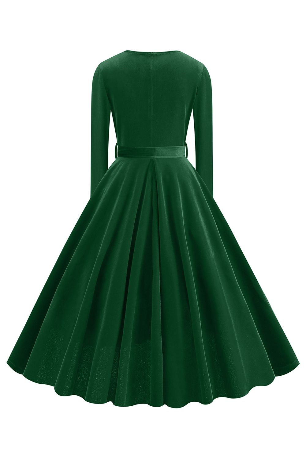Classic Velvet Bow Belted A-Line Party Dress