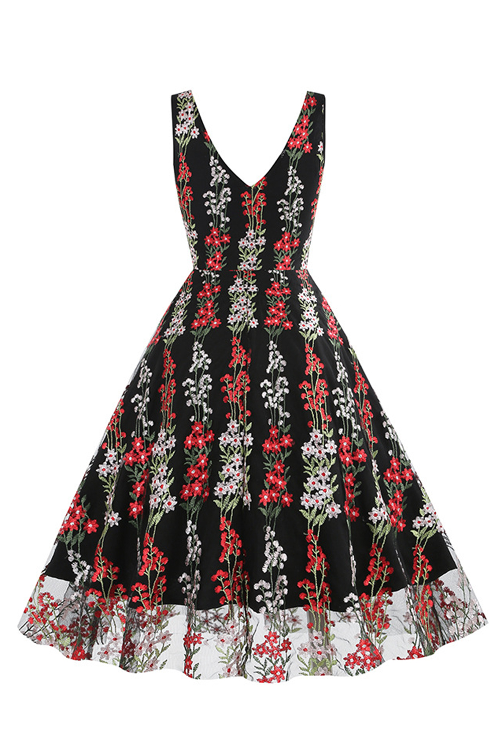 Sexy Floral Appliques Spaghetti Strap Dress