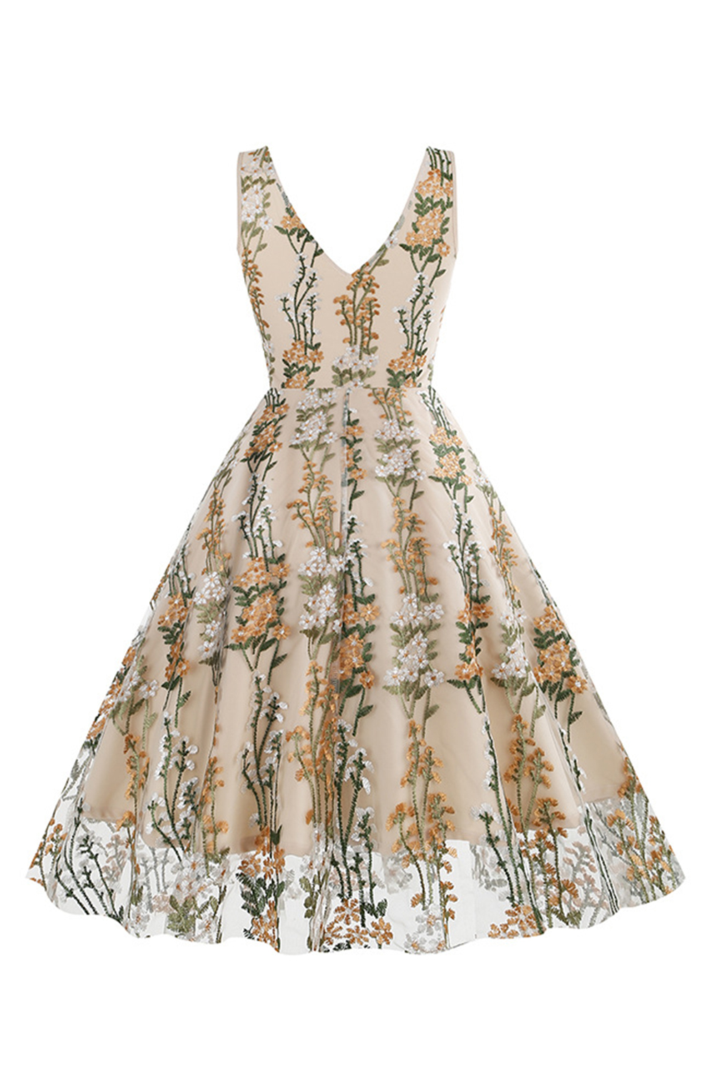 Sexy Floral Appliques Spaghetti Strap Dress