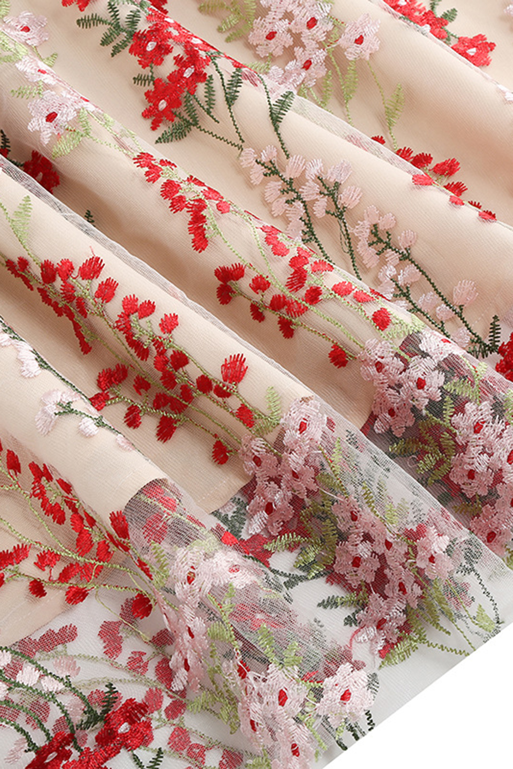 Sexy Floral Appliques Spaghetti Strap Dress