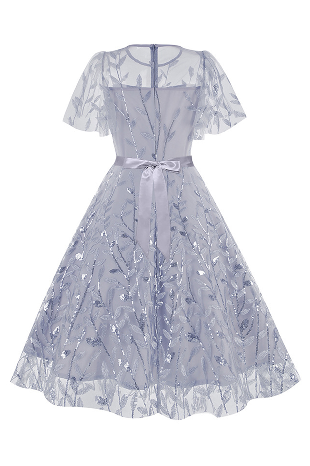 Brilliant Tulle Appliques Belted A-Line Party Dress