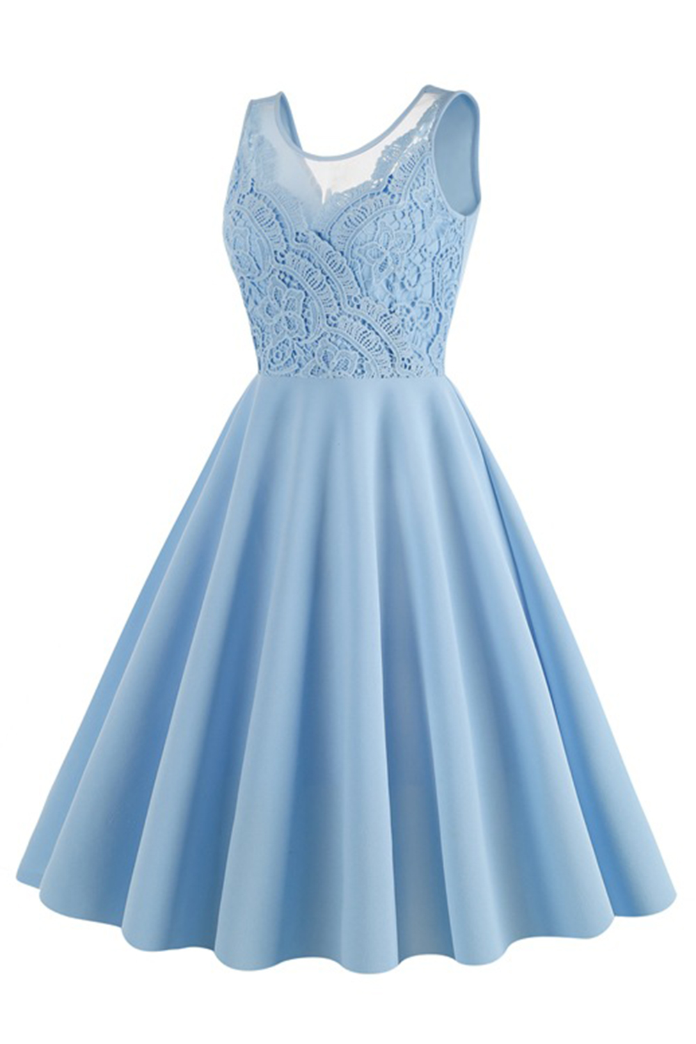 Sexy Lace Embroidered A-Line Tea Dress