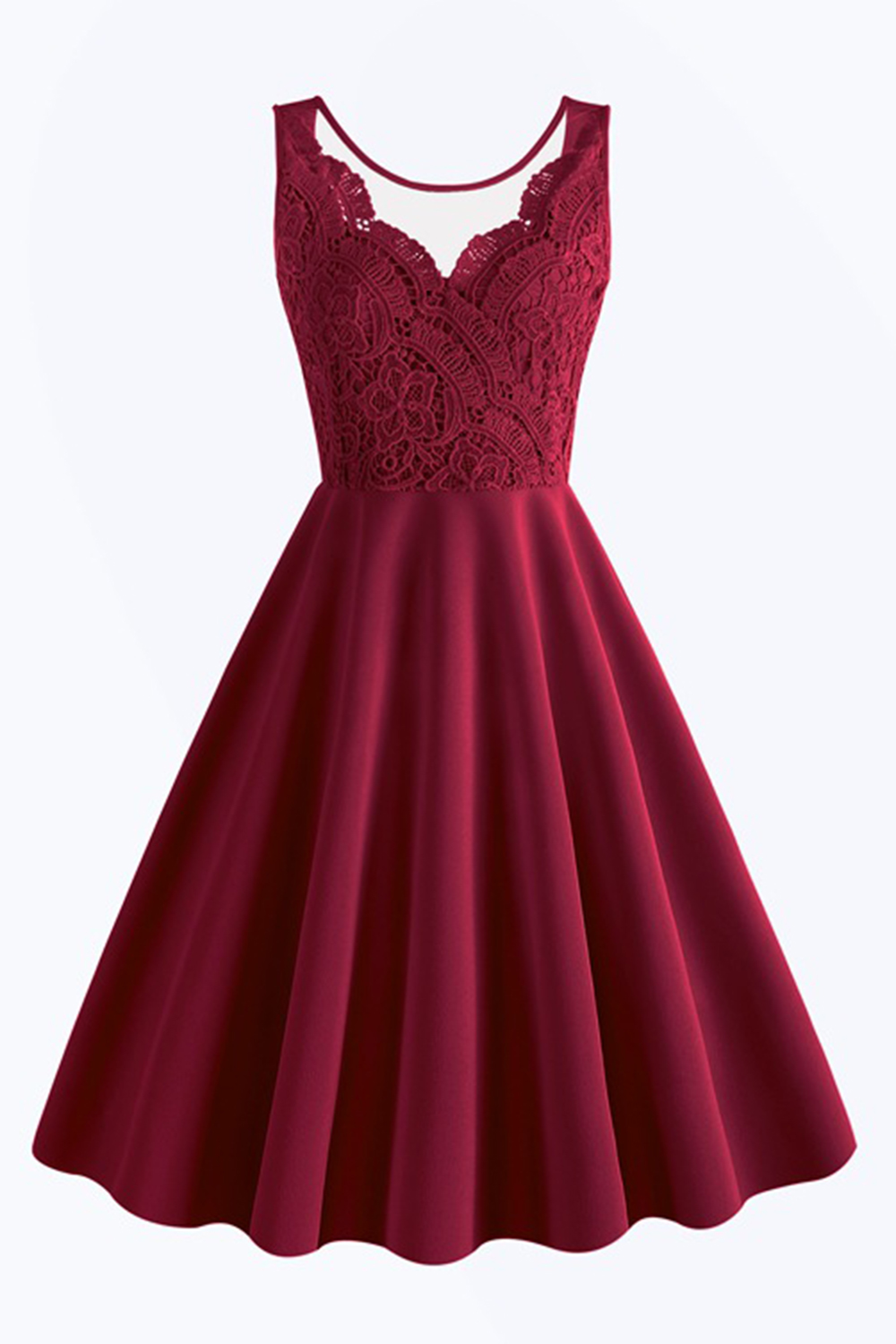 Sexy Lace Embroidered A-Line Tea Dress