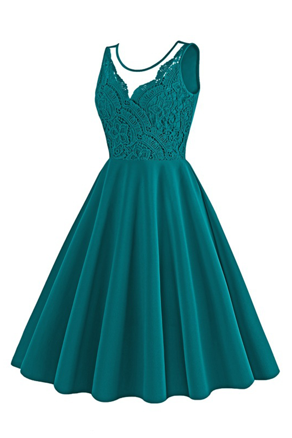 Sexy Lace Embroidered A-Line Tea Dress