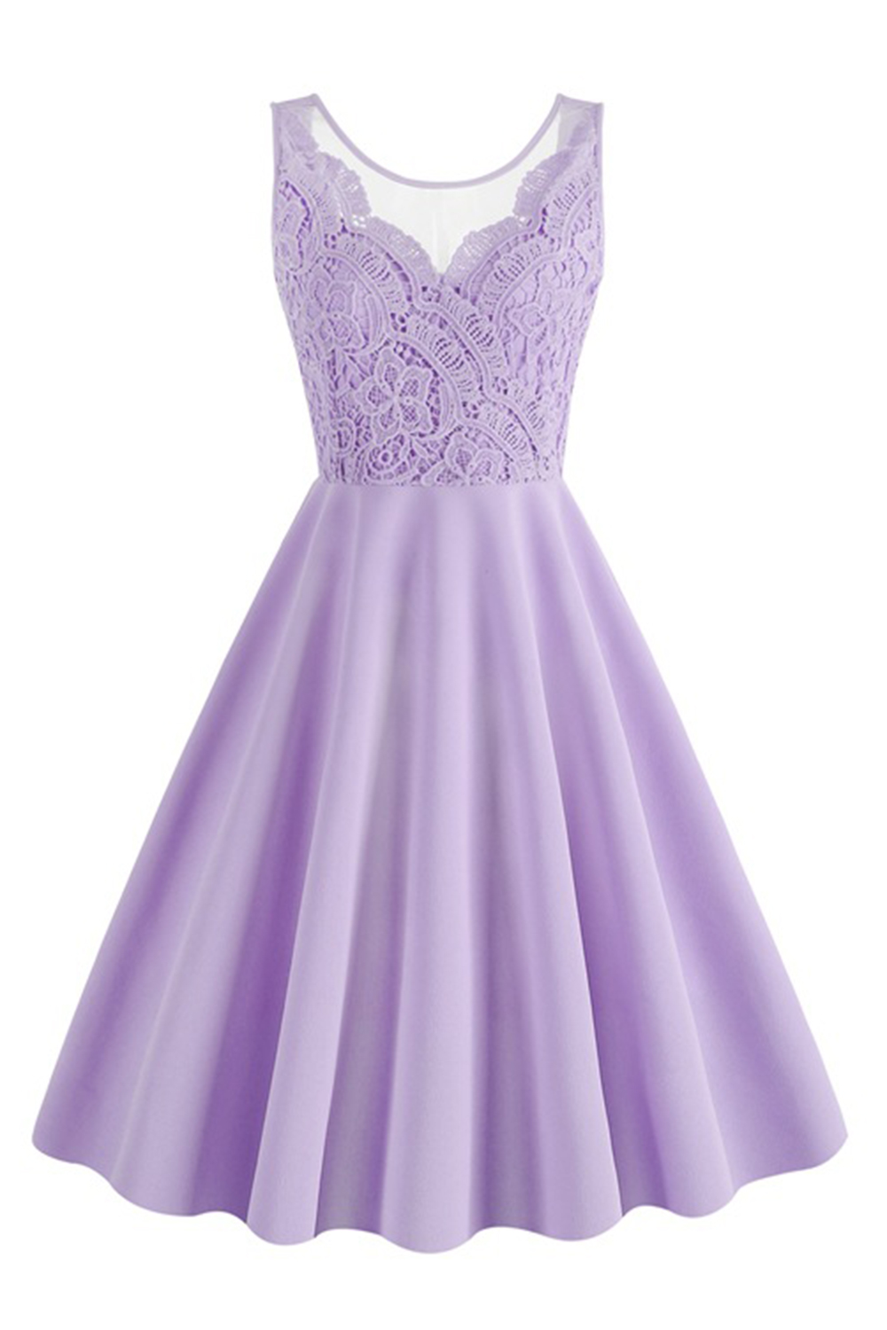 Sexy Lace Embroidered A-Line Tea Dress