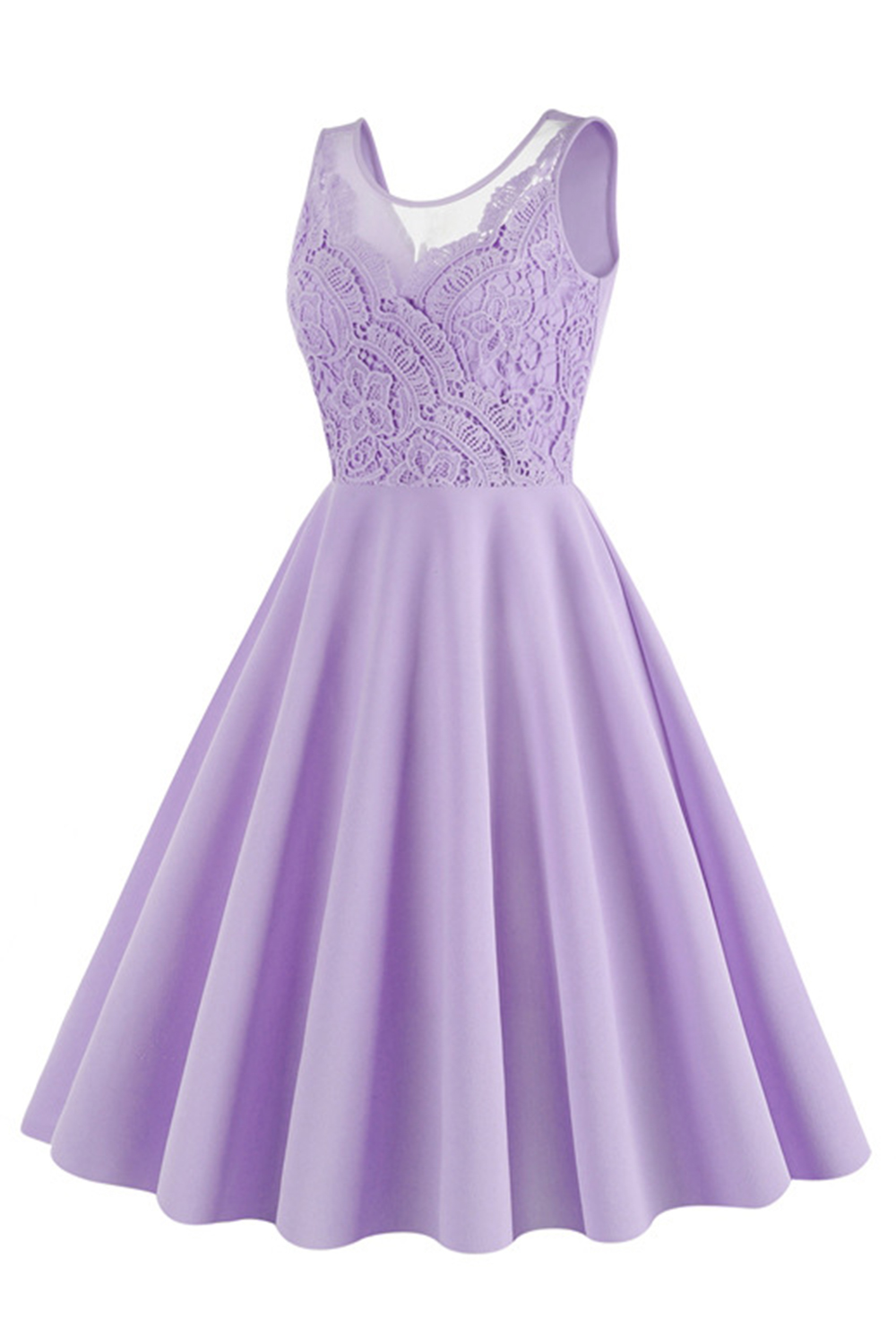 Sexy Lace Embroidered A-Line Tea Dress