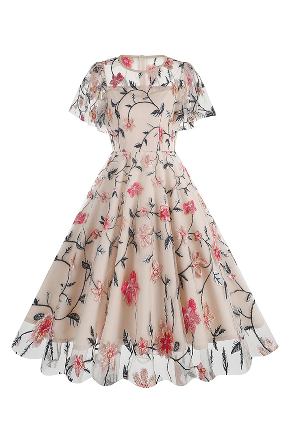 Elegant Appliques Zipper A-line Cocktall Dress