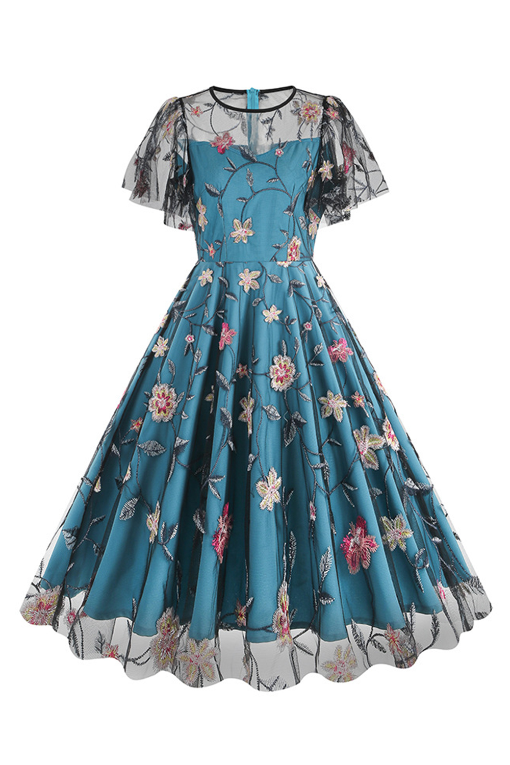 Elegant Appliques Zipper A-line Cocktall Dress