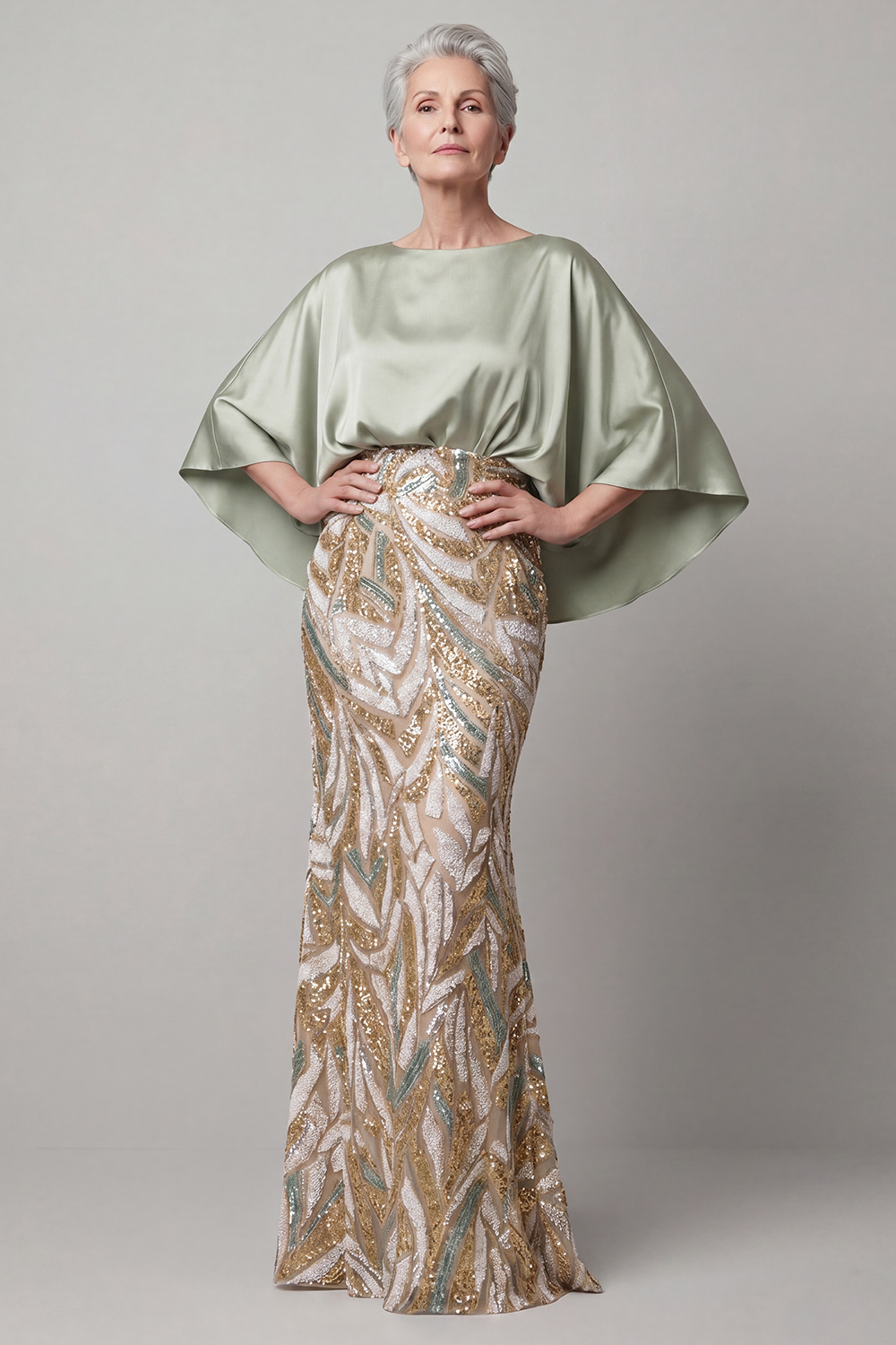 Sparkly Mermaid Champagne Sequins Long Evening Dress
