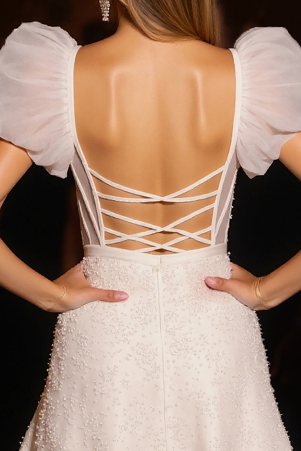 Ivory Tulle Corset Bodycon Short Homecoming Dress